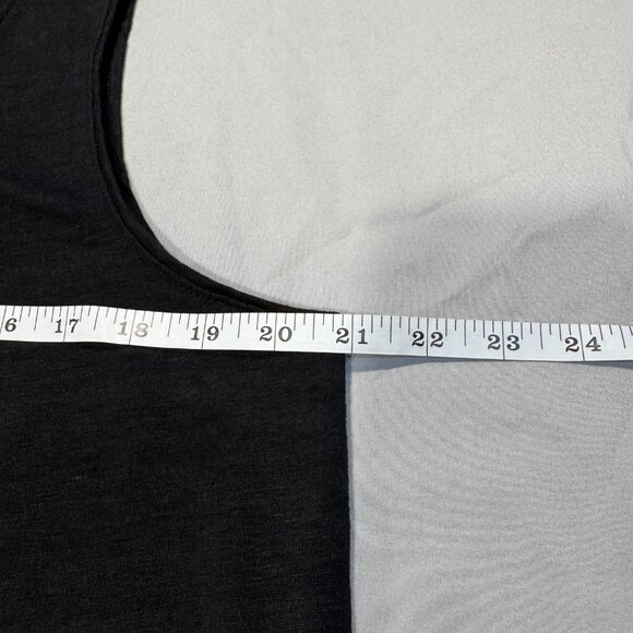 Eileen Fisher Black Organic Linen Jersey Long Tank Scoop Neck Women's Size L - Picture 8 of 10